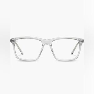 Vincero NIB The Presley 56mm Square Blue Light Blocking Glasses Crystal Clear